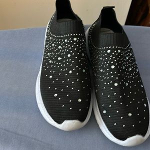 Beautiful black bejeweled sneakers